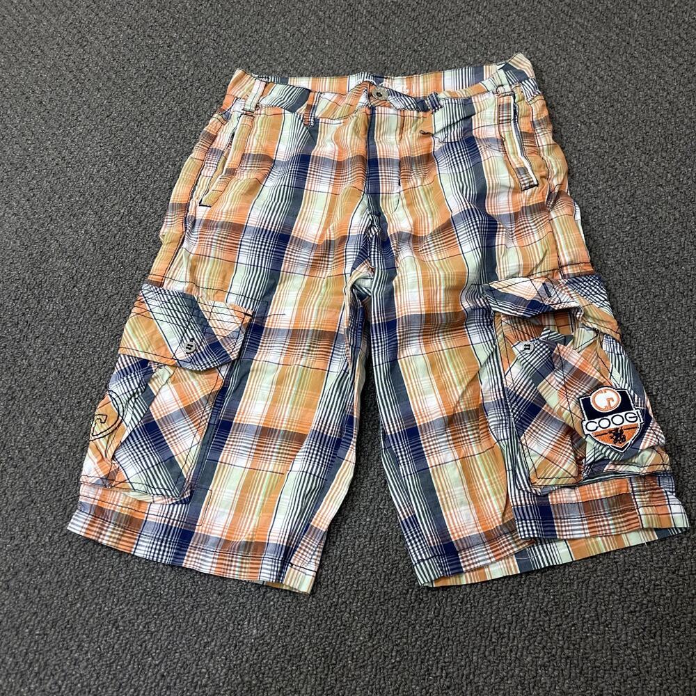 Coogi Shorts Boys Size 16 Cargo Plaid Logo
